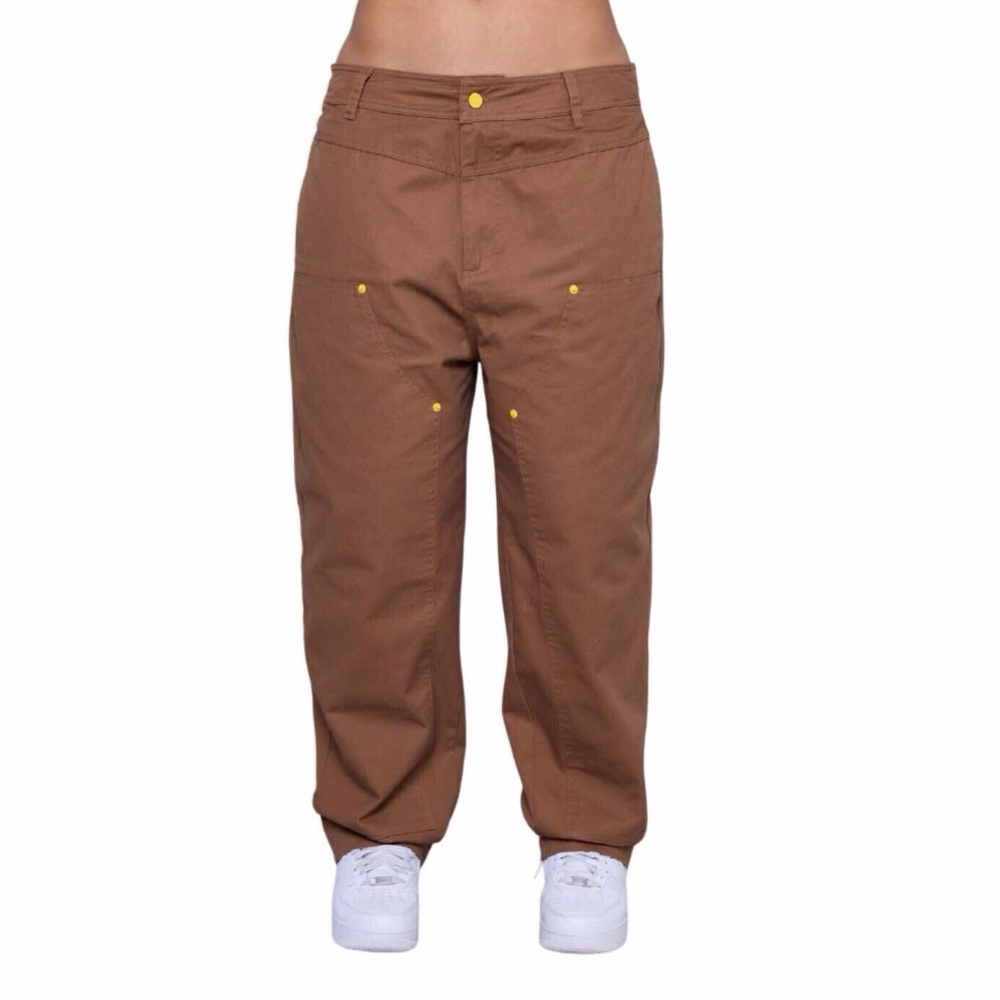 ME Melody Ehsani Womens Pants Size Large Brown Western Carpenter Cargo Trouser